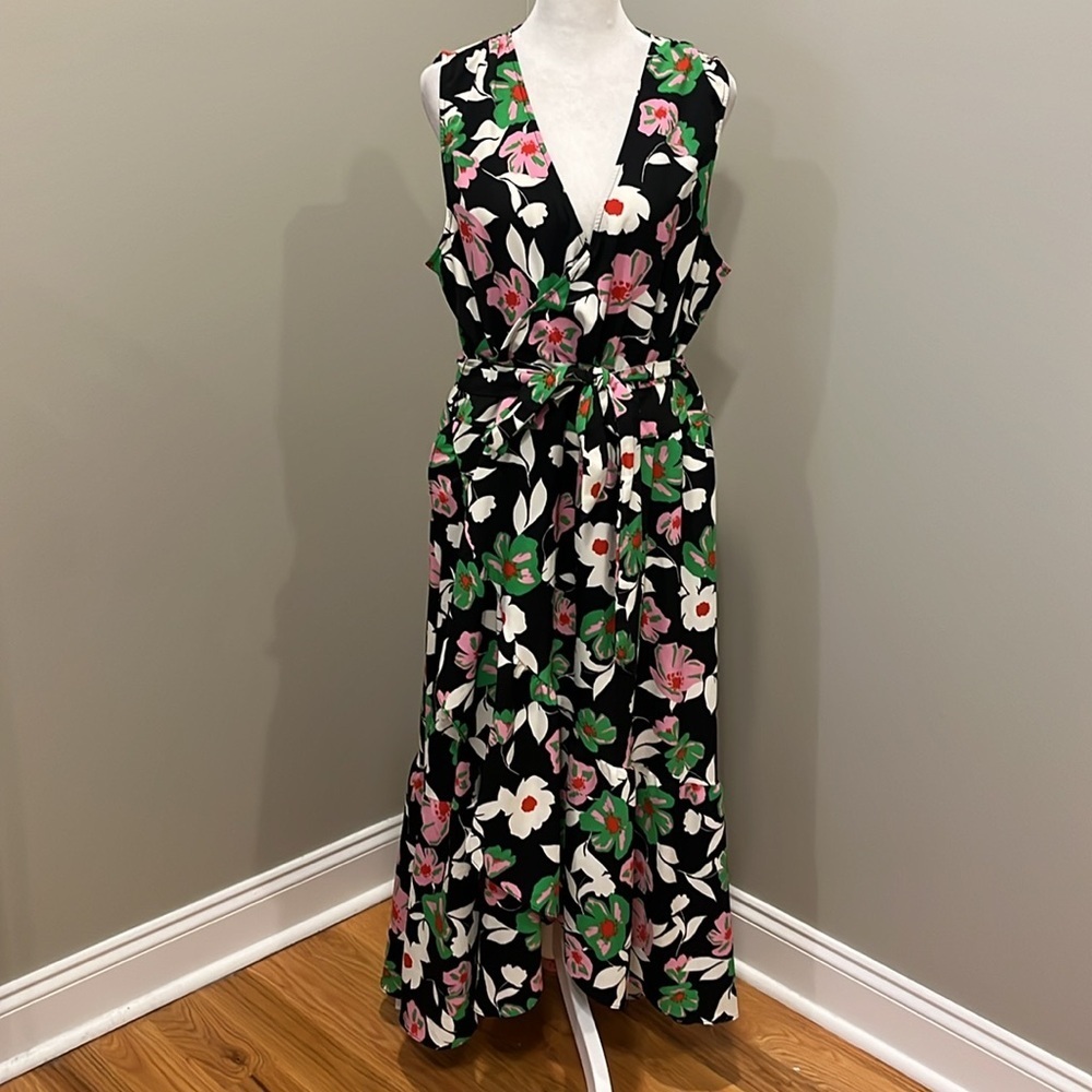 Who What Wear Floral Wrap Dress